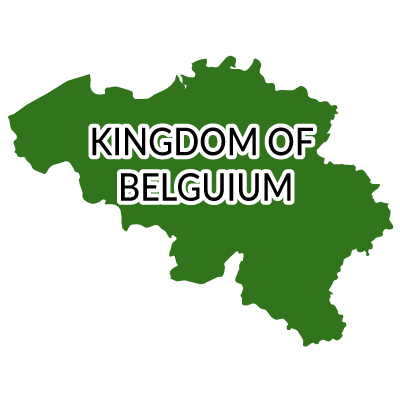 ベルギー王国無料フリーイラスト｜英語(緑)